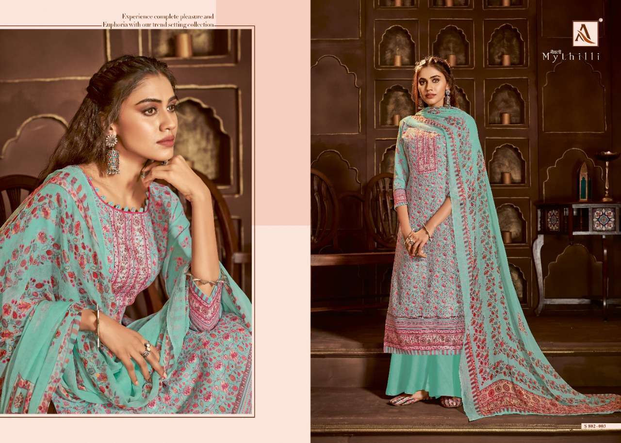 Alok Suits Mythilli Pure Jam Cotton Digital Print With Swaro...