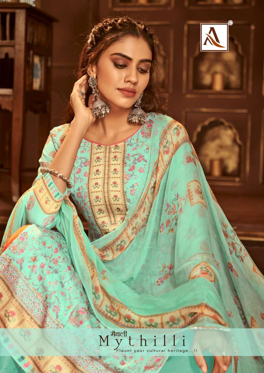 Alok suits Mythilli Pure Jam Cotton Digital Print With Swaro...