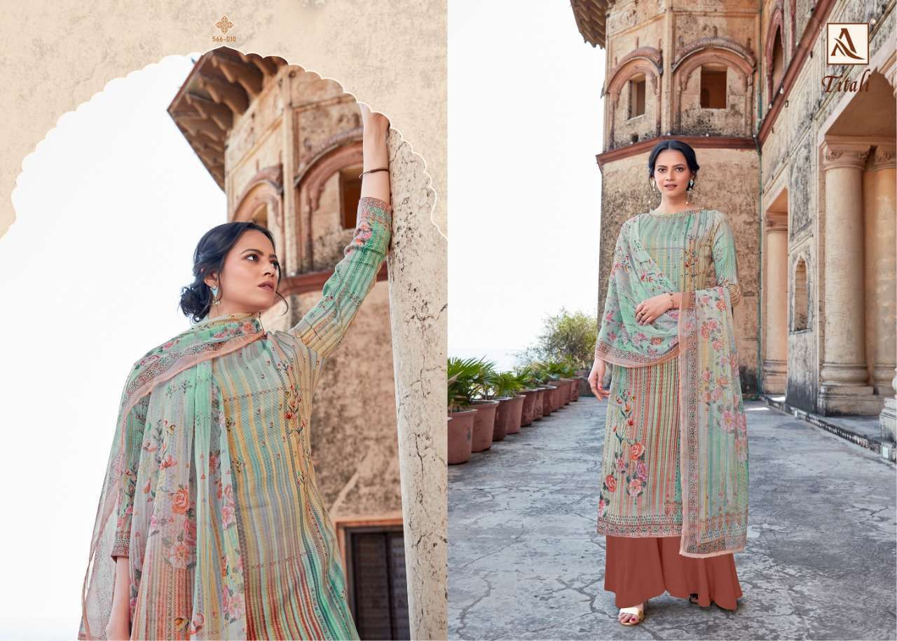 Alok Suits Titali Pure Jam Satin Digital Print With Swarovsk...