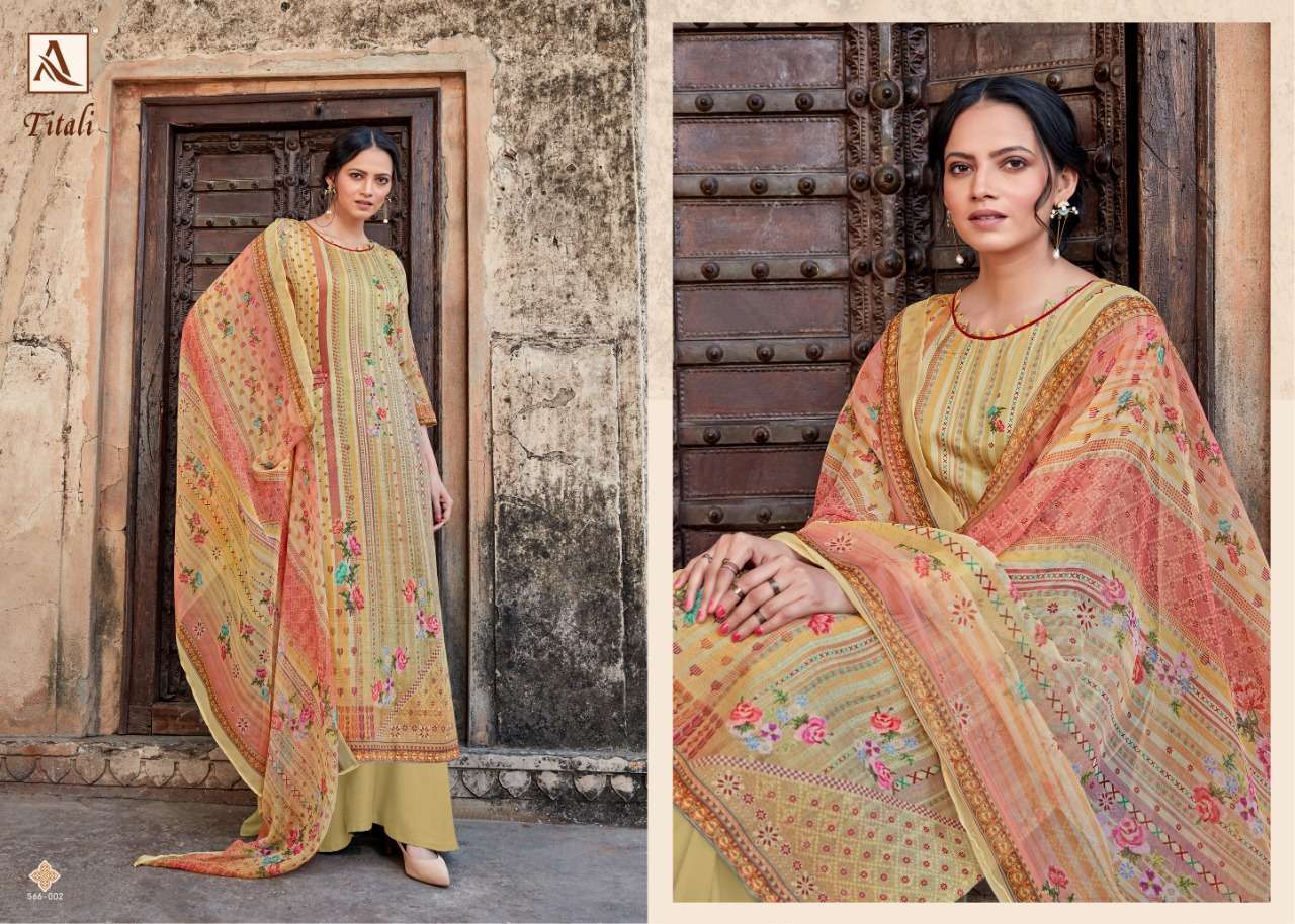 Alok Suits Titali Pure Jam Satin Digital Print With Swarovsk...