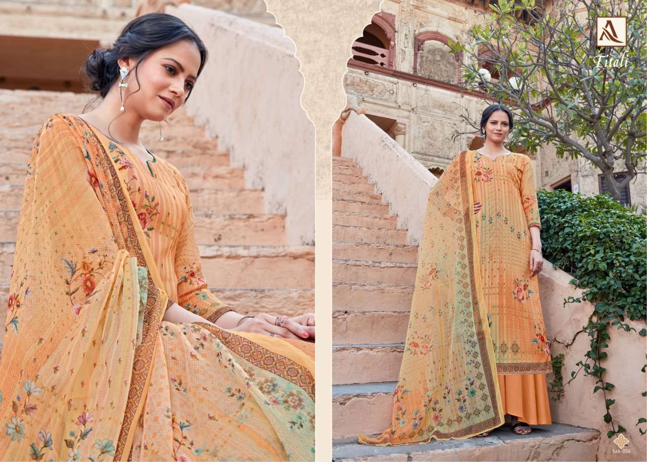 Alok Suits Titali Pure Jam Satin Digital Print With Swarovsk...