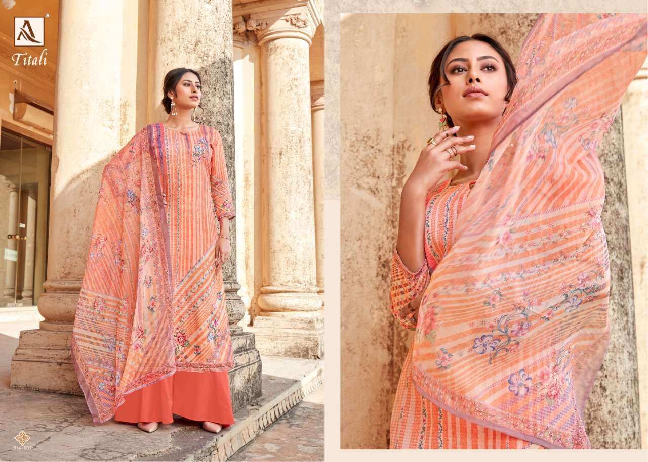 Alok Suits Titali Pure Jam Satin Digital Print With Swarovsk...