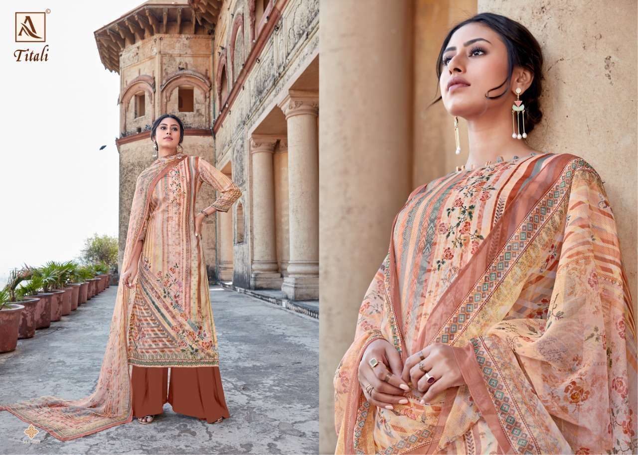 Alok Suits Titali Pure Jam Satin Digital Print With Swarovsk...