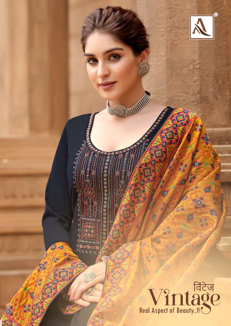 Alok suits Vintage Pure Jam Dyed Fancy Kashmiri Embroidery W...