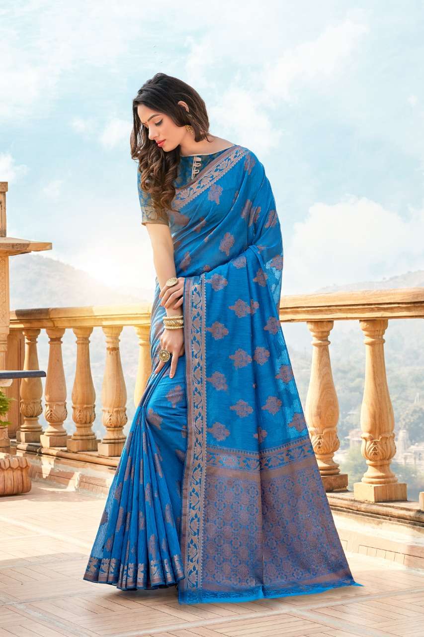 Amora Silk Designer Soft Cotton Weaving Sarees Collection  0...