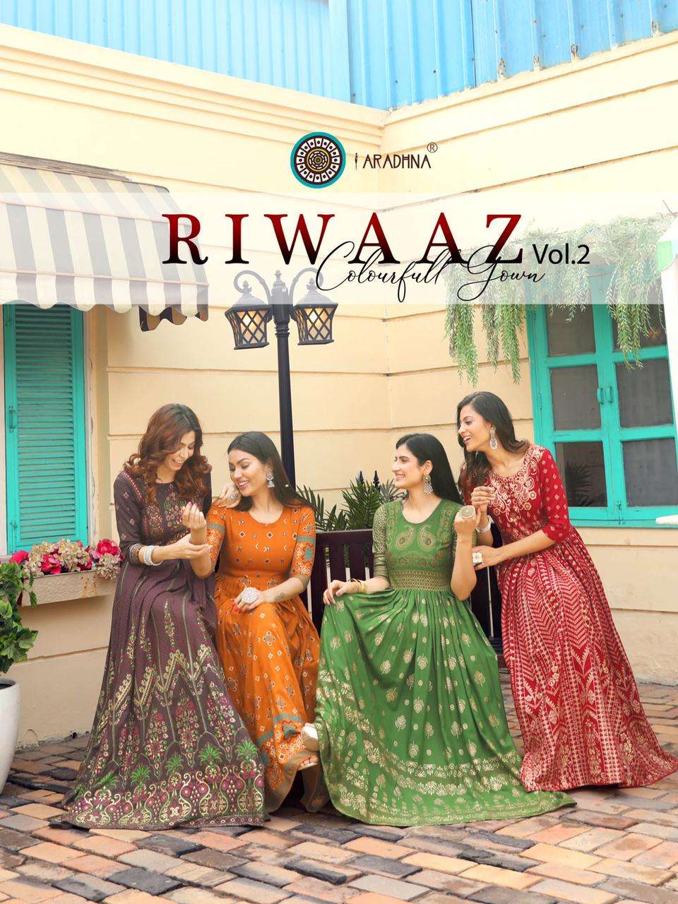 Aradhna Fashion Riwaaz Vol 2 heavy Rayon Long Anarkali Style...