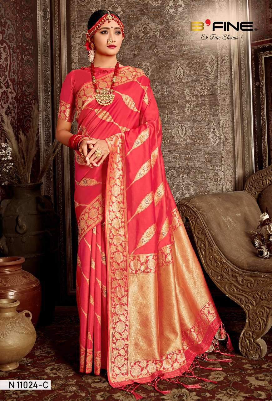 B Fine Meenakari Designer Traditional Soft Silk Sarees COLLE...