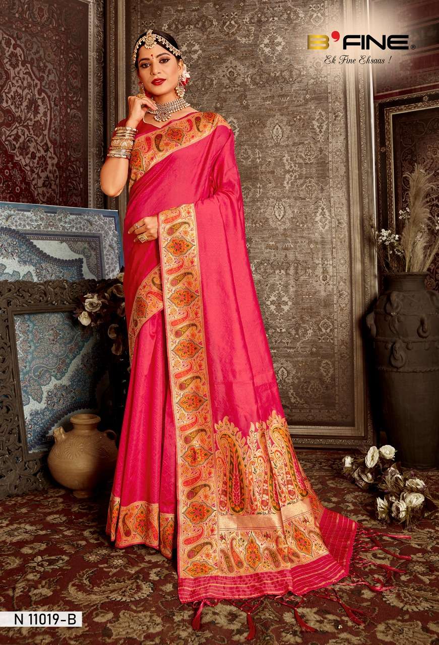 B Fine Meenakari Designer Traditional Soft Silk Sarees  COLL...