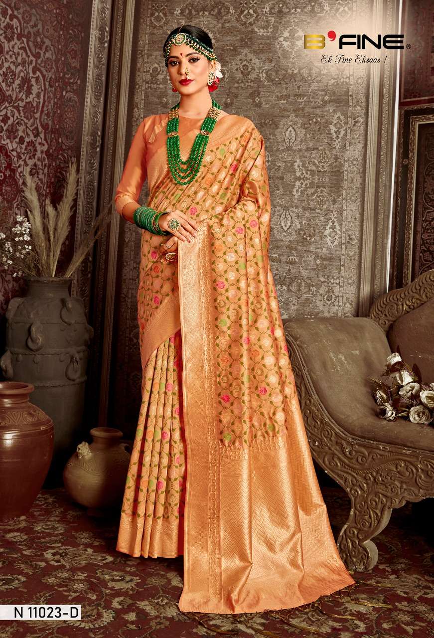 B Fine Meenakari Designer Traditional Soft Silk Sarees COLLE...