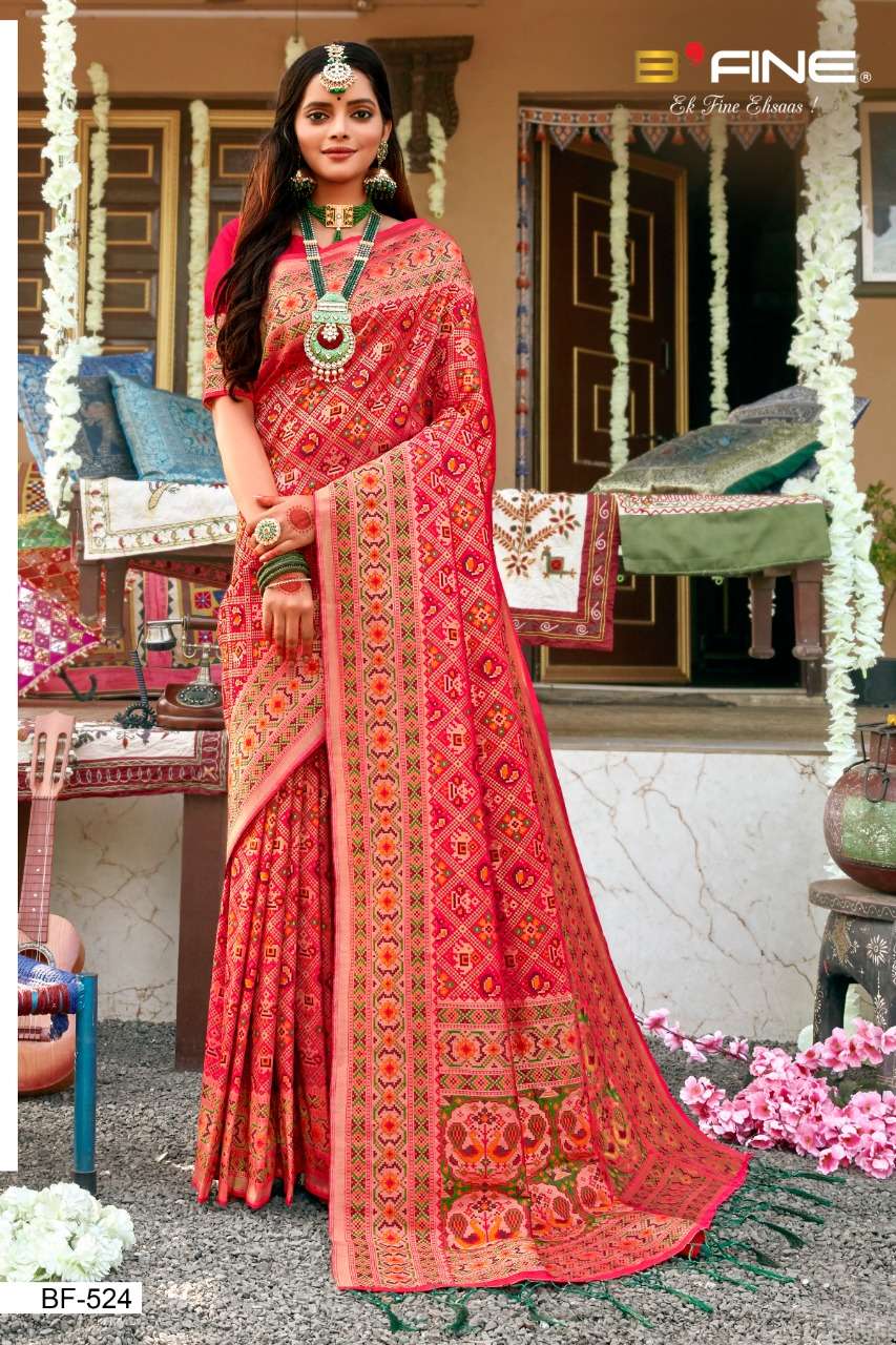 B Fine Patola Heavy Silk Designer Wedding Wear Sarees Collec...
