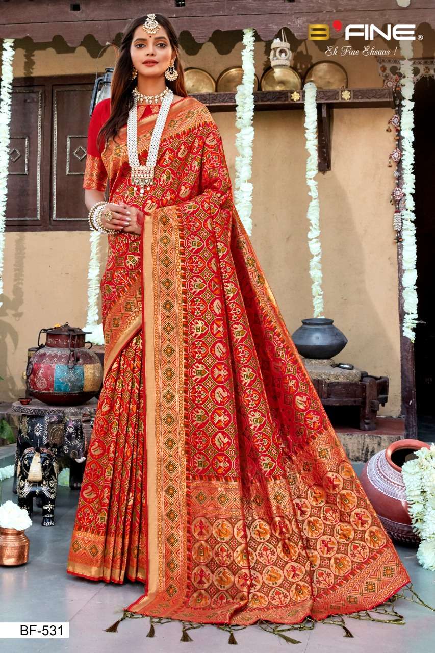 B Fine Patola Heavy Silk Designer Wedding Wear Sarees Collec...