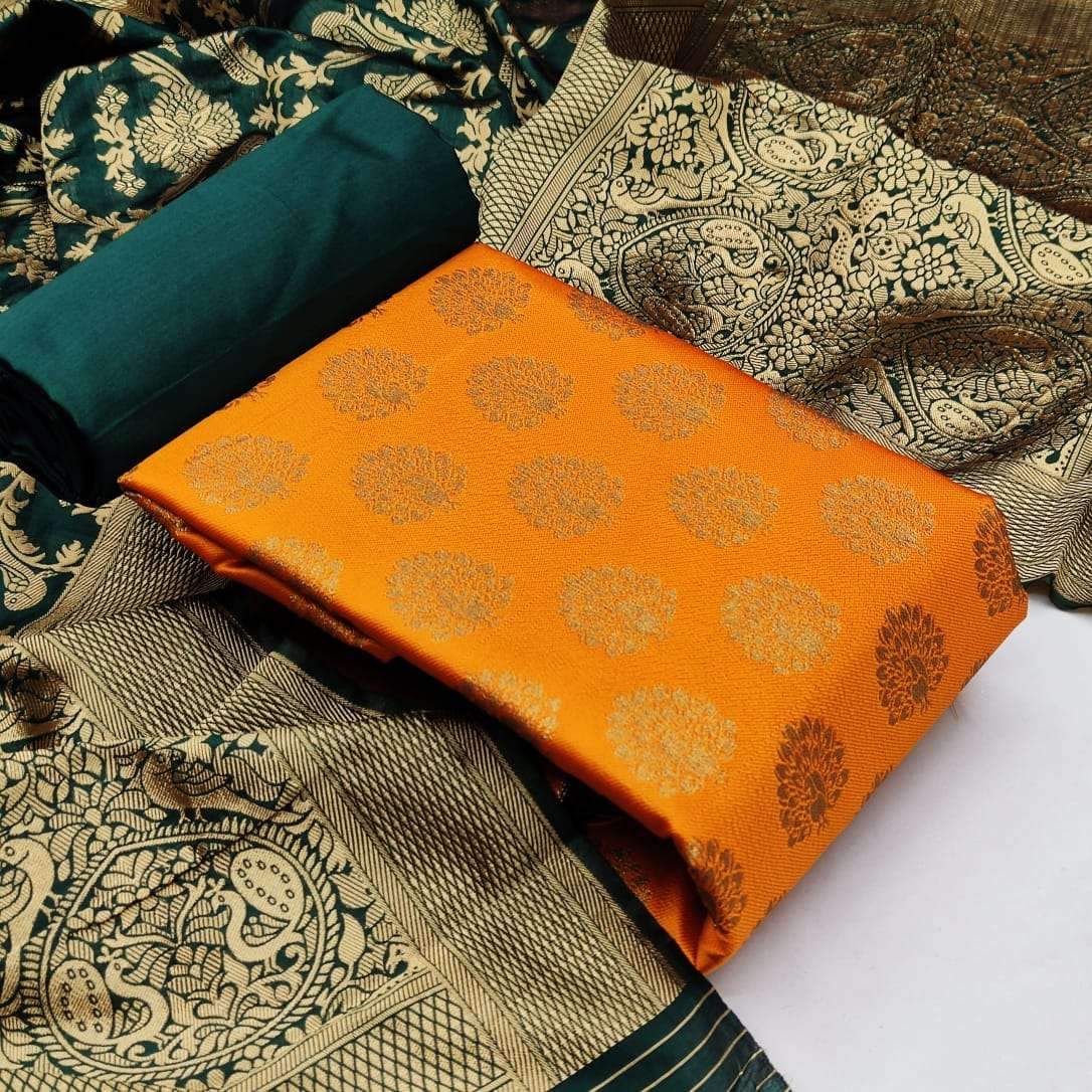 Banarasi Silk With Jacquard Weaving designer Dress material ...