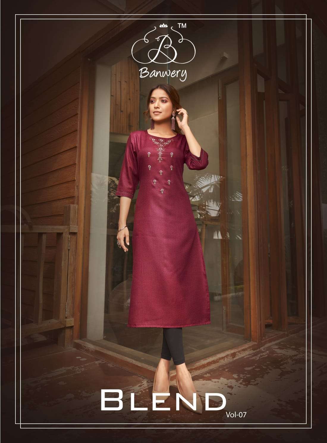 Banwery Blend Vol 7 Cotton with Embroidery Work Kurtis Colle...