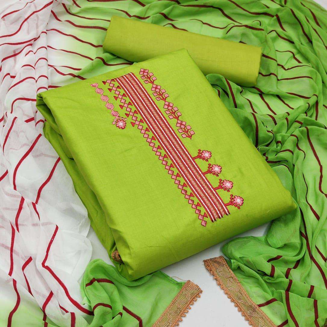 Exclusive Cotton With Embroidery Work Dress Material Collect...