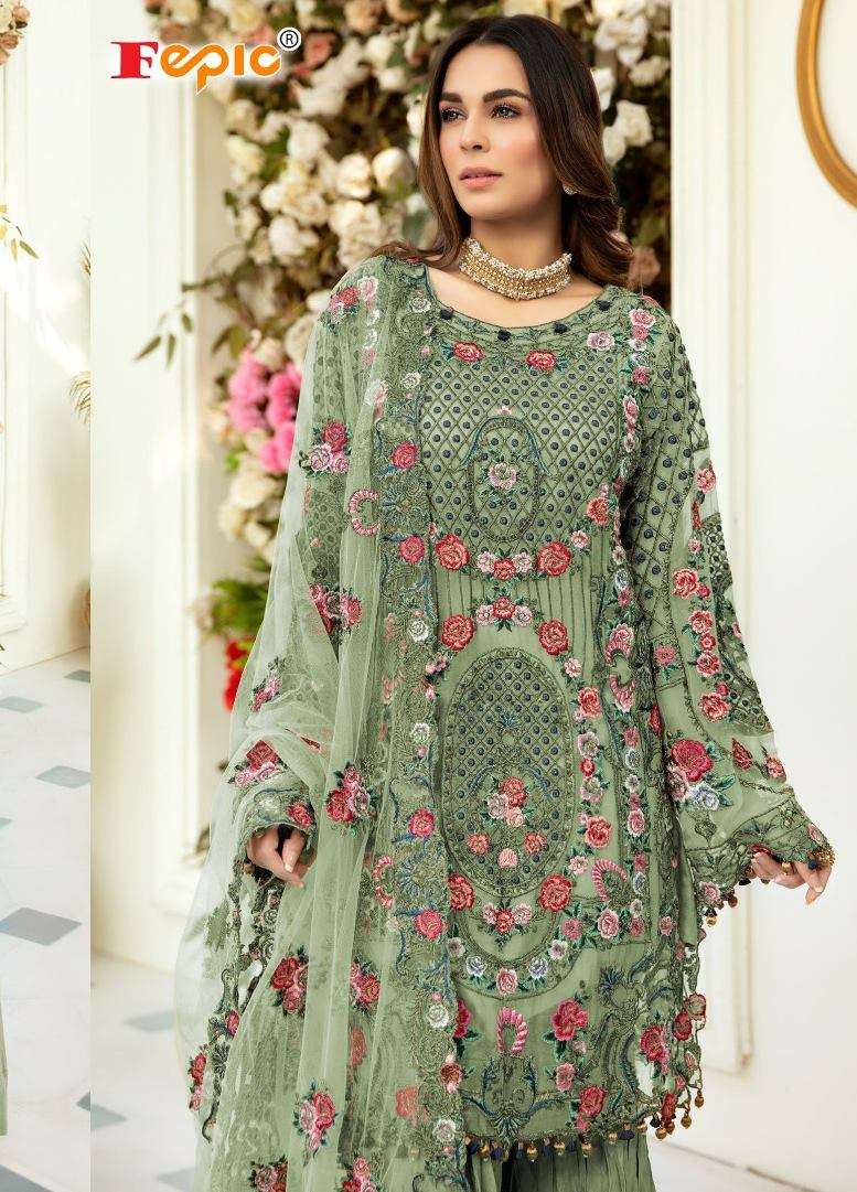 Fepic Rosemeen 91004 Series Net With Embroidery Work Pakista...