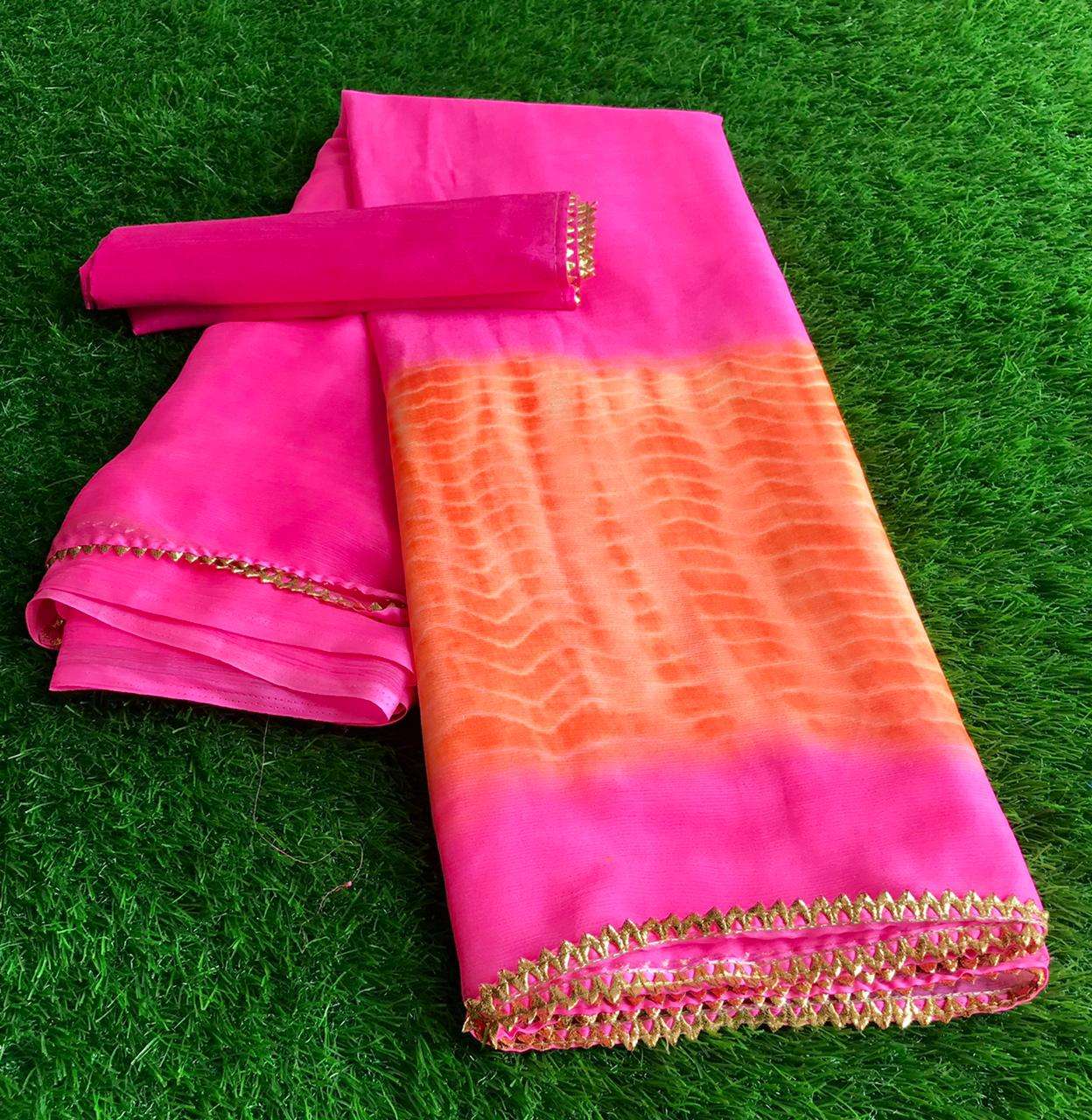 Jaipuri Lahriya  chiffon with digital print saree collection...