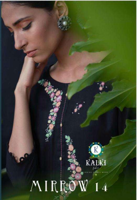 Kalki Fashion Mirrow Vol 14 Rayon With Embroidery Work Kurti...