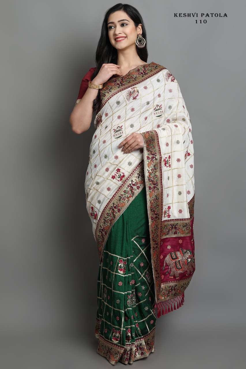 Kashvi Patola 106 to 110 Series Soft Silk With Embroidery Wo...
