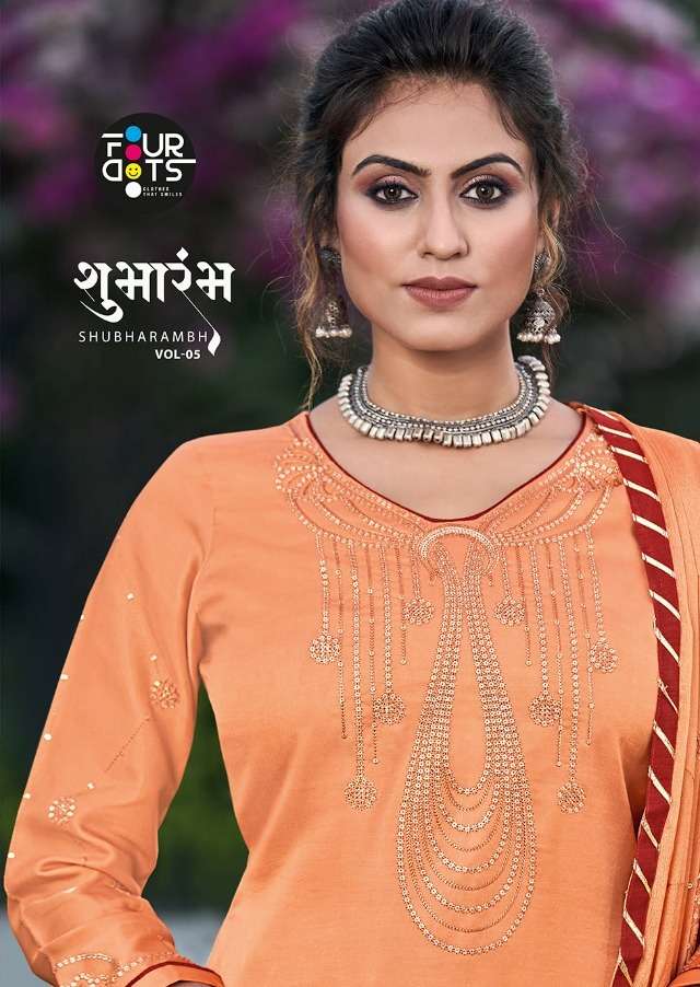 Kessi fabrics FourDots Shubharambh Vol 5 Modal satin With Se...