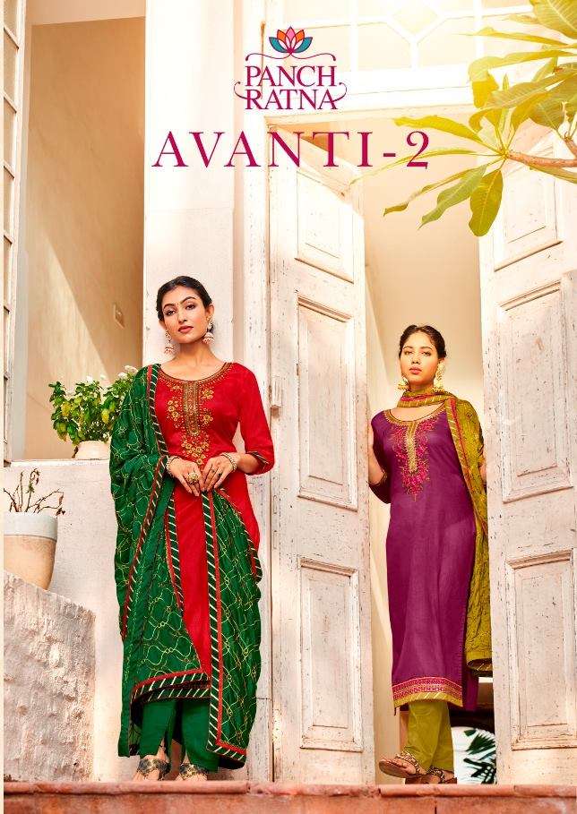 Kessi Fabrics Panch Ratna Avanti Vol 2 Cotton Satin With Han...