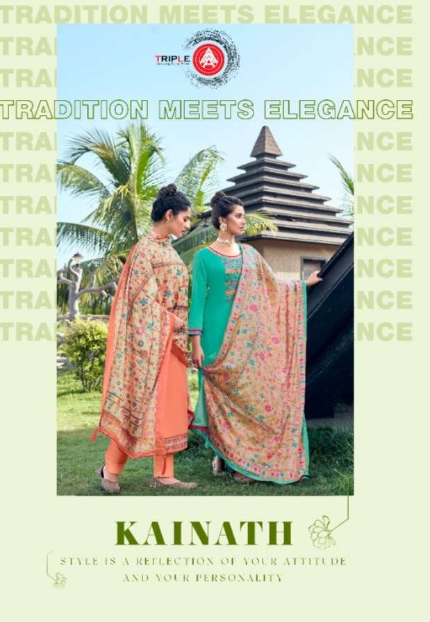 Kessi fabrics Triple A Kainath jam Silk With Embroidery Work...