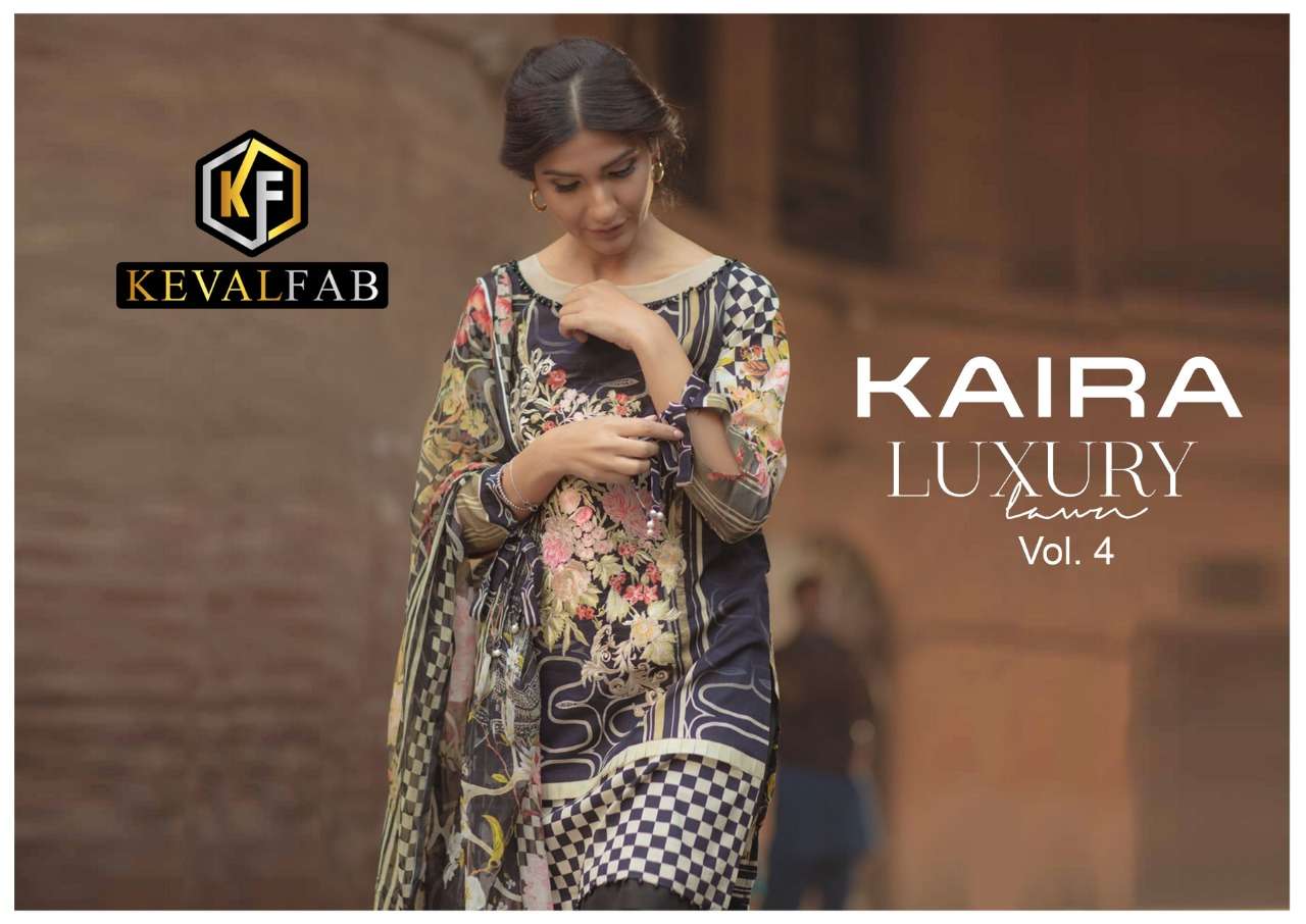 Keval Fab Kaira Luxury Vol 4 Pure lawn Karachi printed Dress...