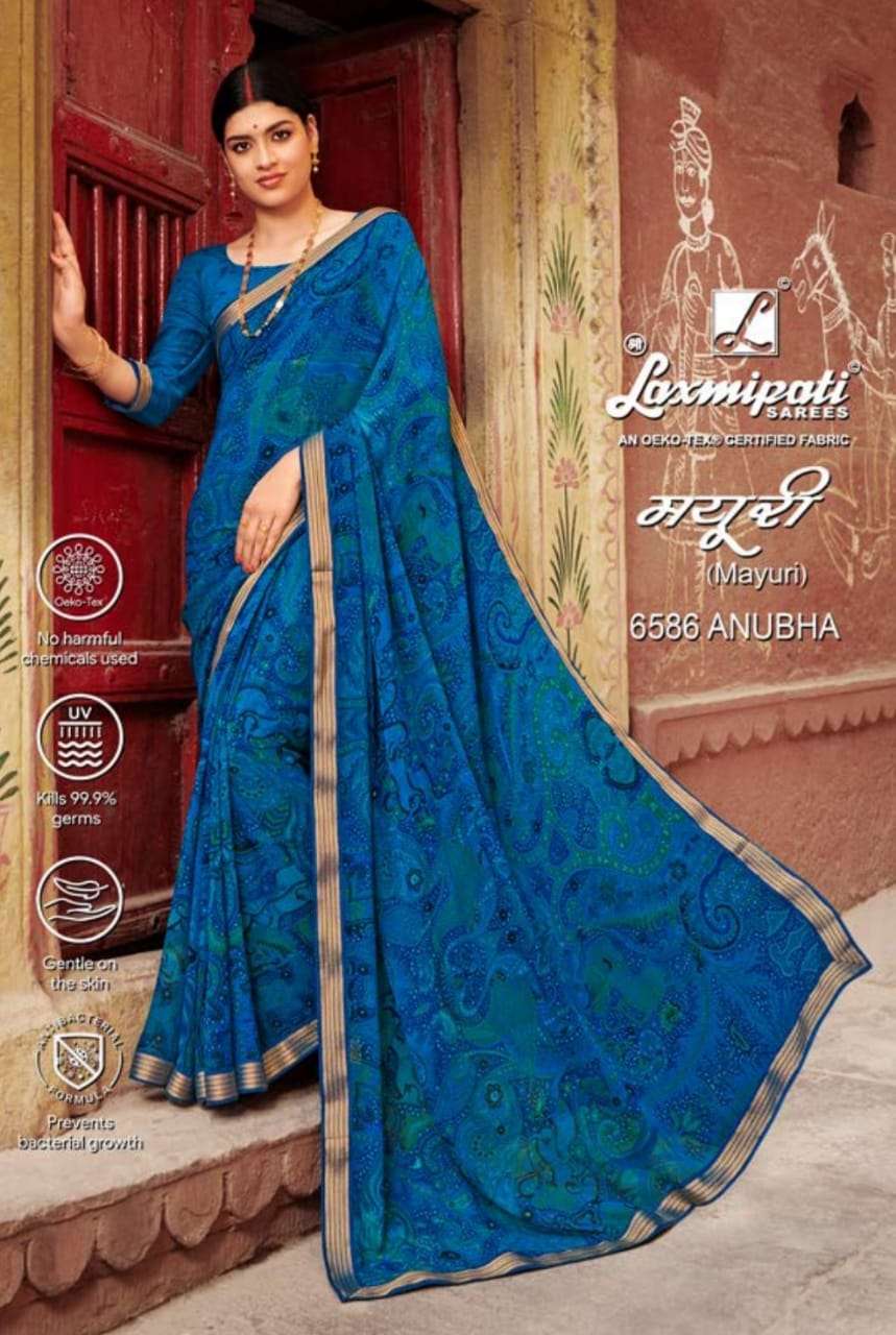Laxmipati Mayuri Fancy Printed Sarees Collection  6586