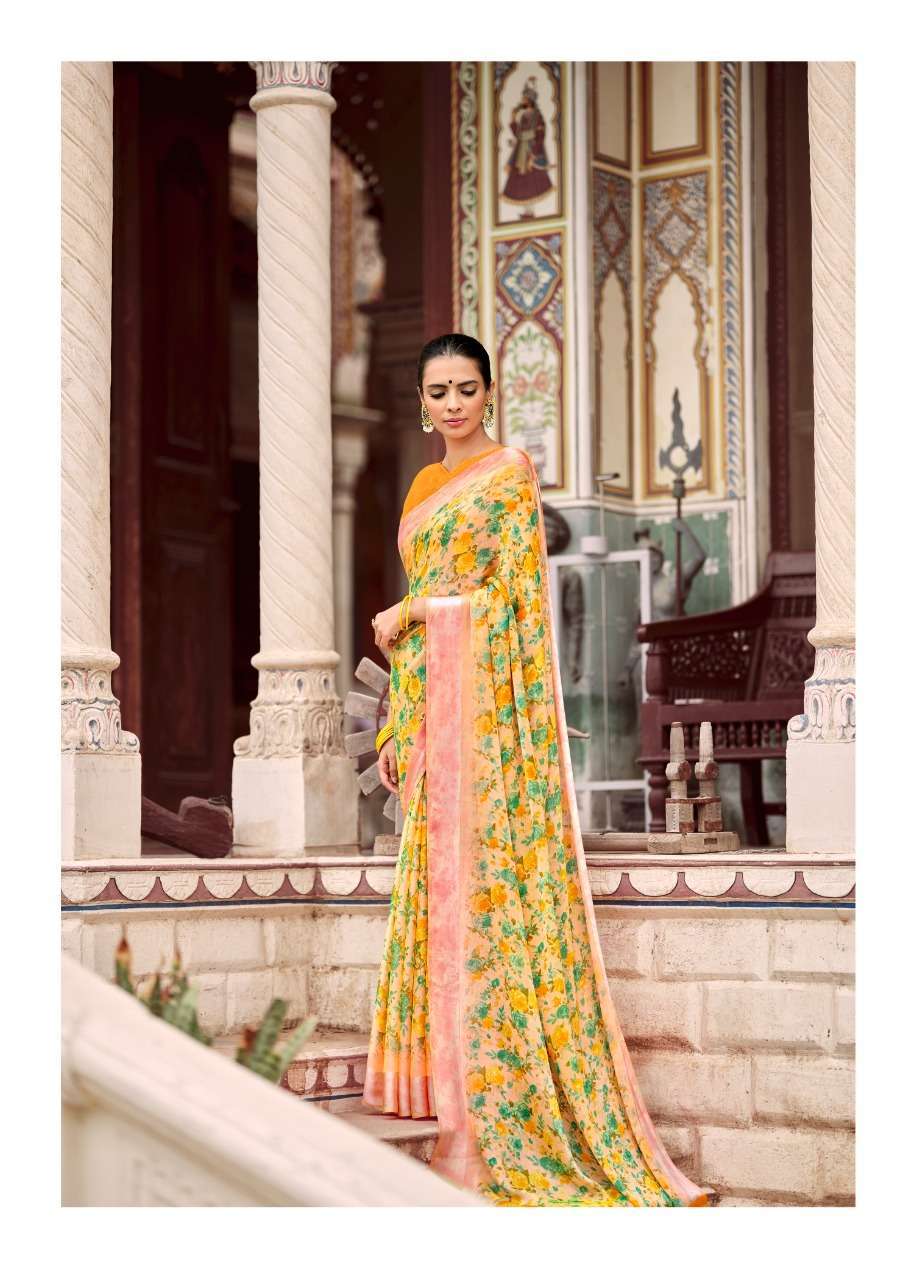 Lt Fabrics Kashvi Chitrangana Fancy Moss Satin Patta Sarees ...