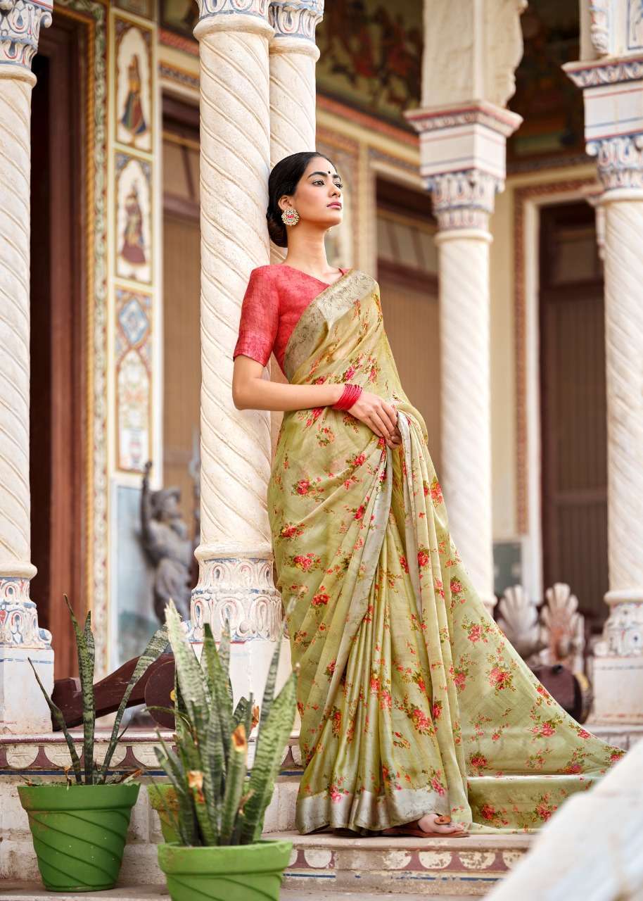 Lt Fabrics Kashvi Chitrangana Fancy Moss Satin Patta Sarees ...