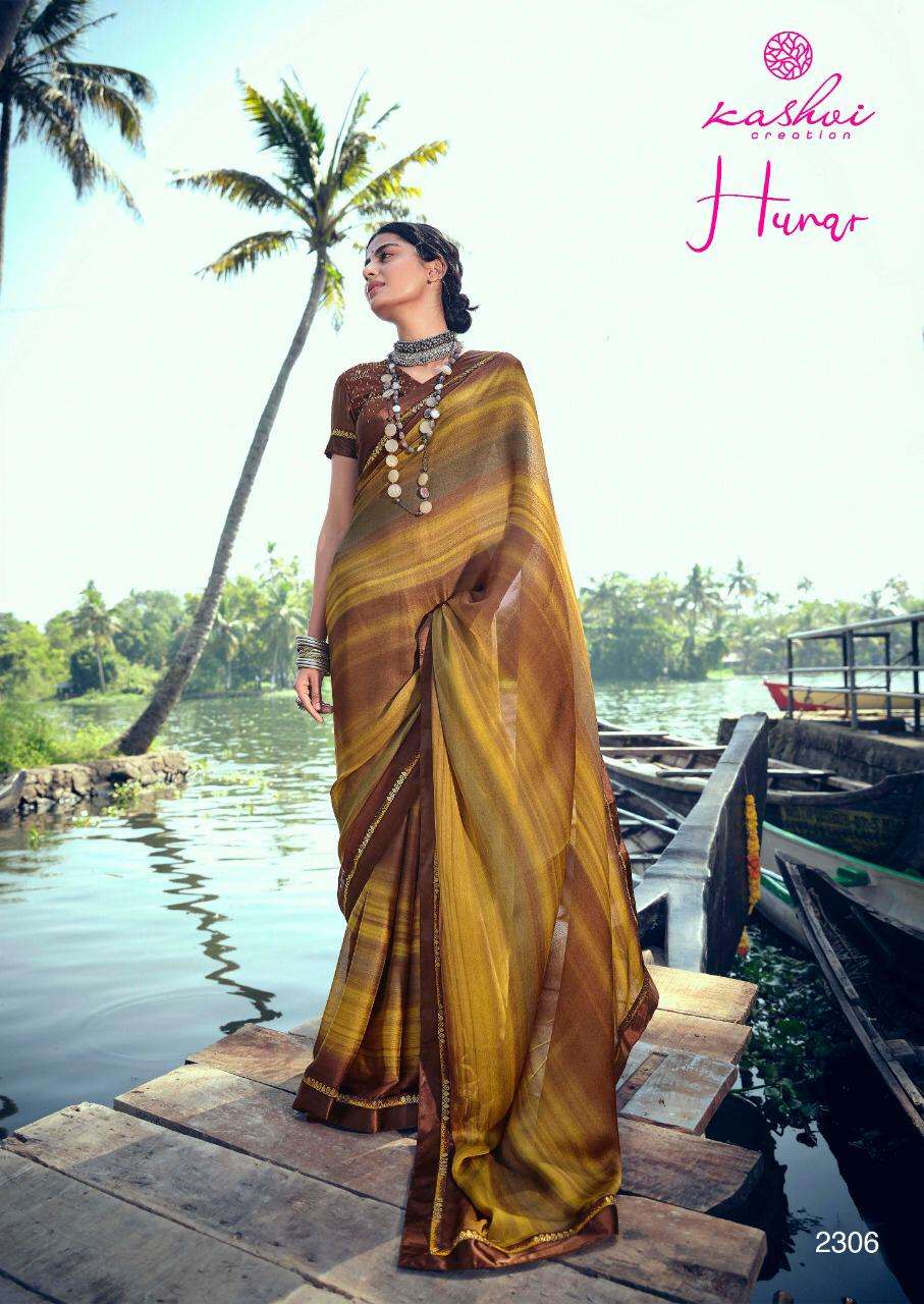 Lt Fabrics Kashvi Hunar Moss Chiffon With Fancy Swarovski Wo...