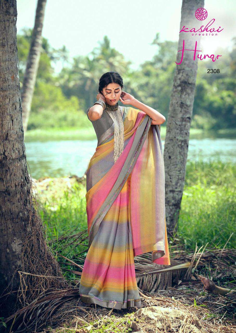 Lt Fabrics Kashvi Hunar Moss Chiffon With Fancy Swarovski Wo...