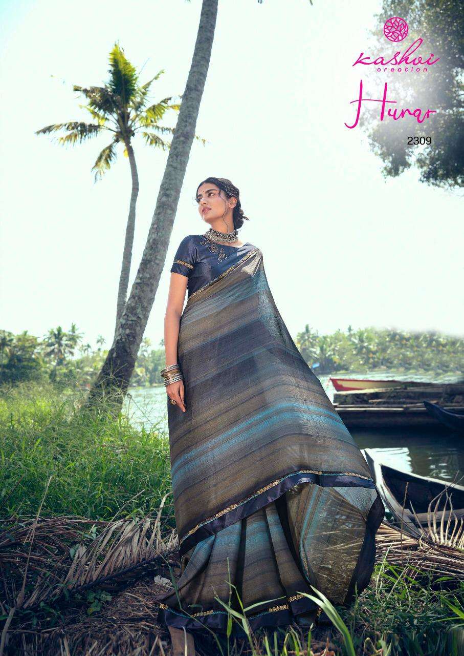 Lt Fabrics Kashvi Hunar Moss Chiffon With Fancy Swarovski Wo...