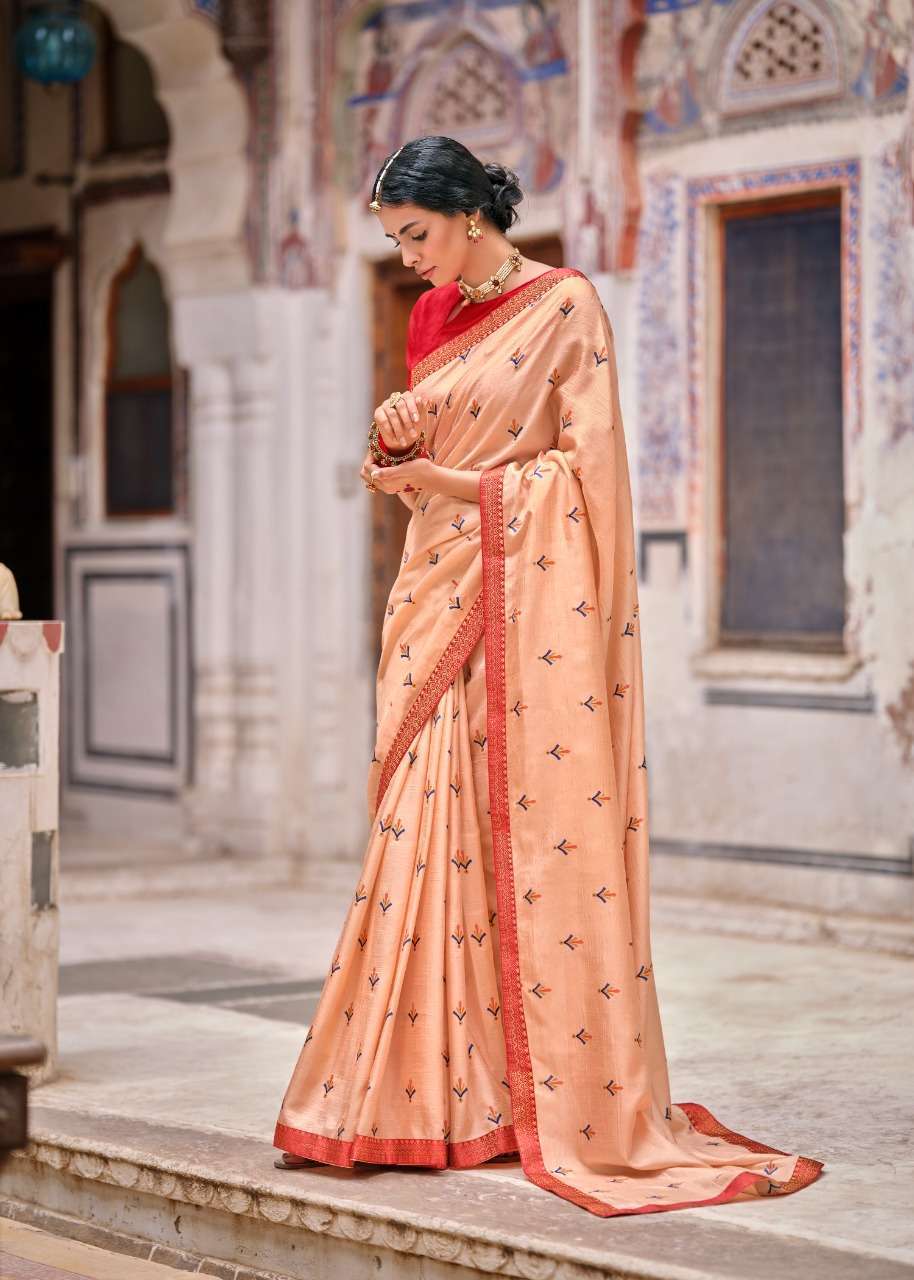 Lt Fabrics Kashvi Karigari Vichitra Zari With Fancy Lace Sar...