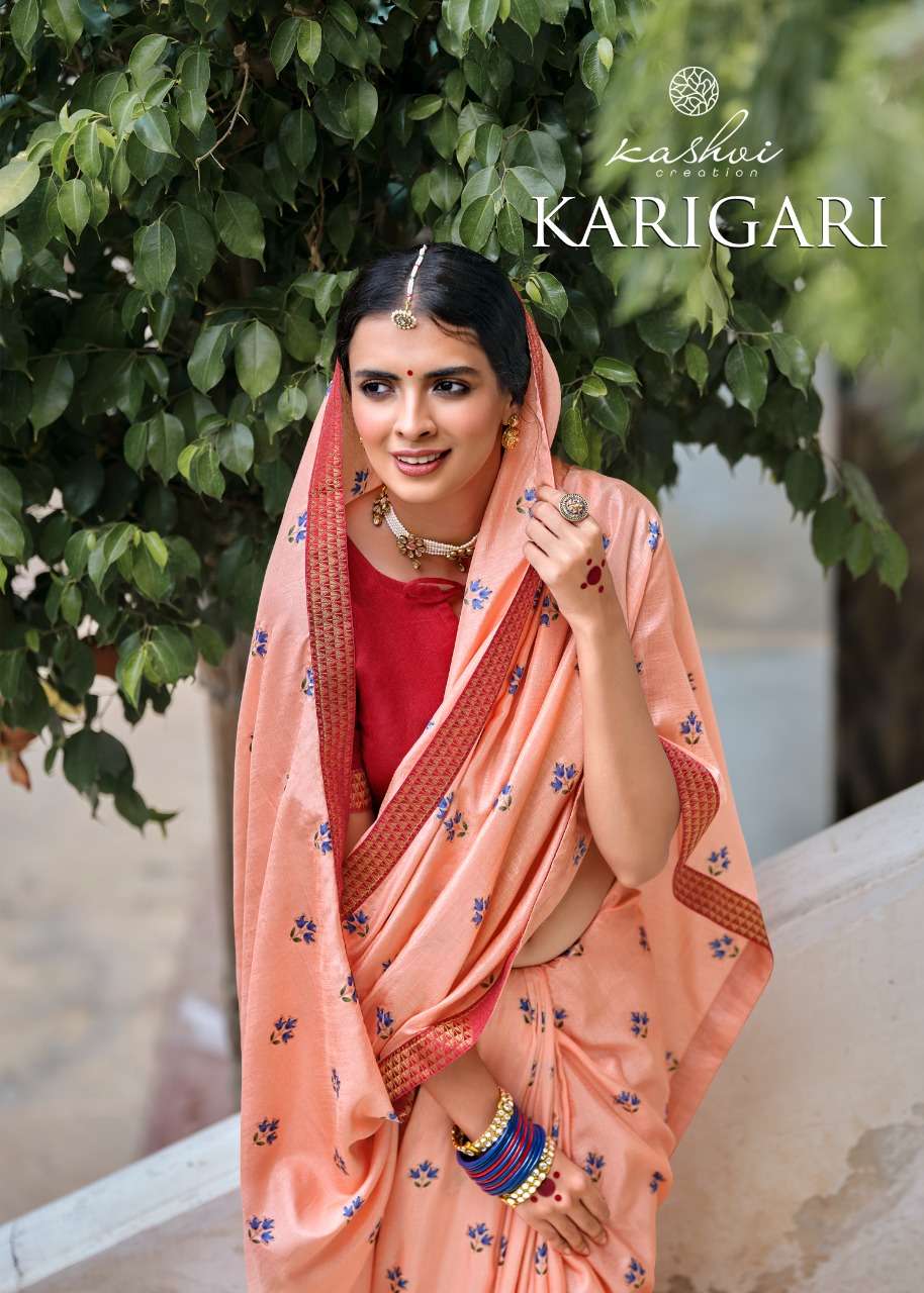 LT fabrics Kashvi Karigari Vichitra Zari With fancy lace Sar...
