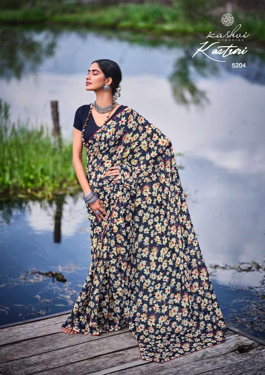 Lt Fabrics Kashvi Kasturi Weightless With Arco Lace Sarees C...