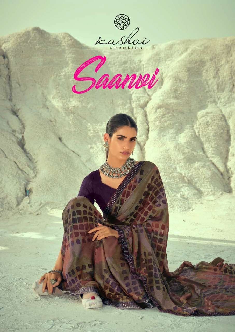 LT Fabrics Kashvi Saanvi Chiffon Brasso Sarees collection