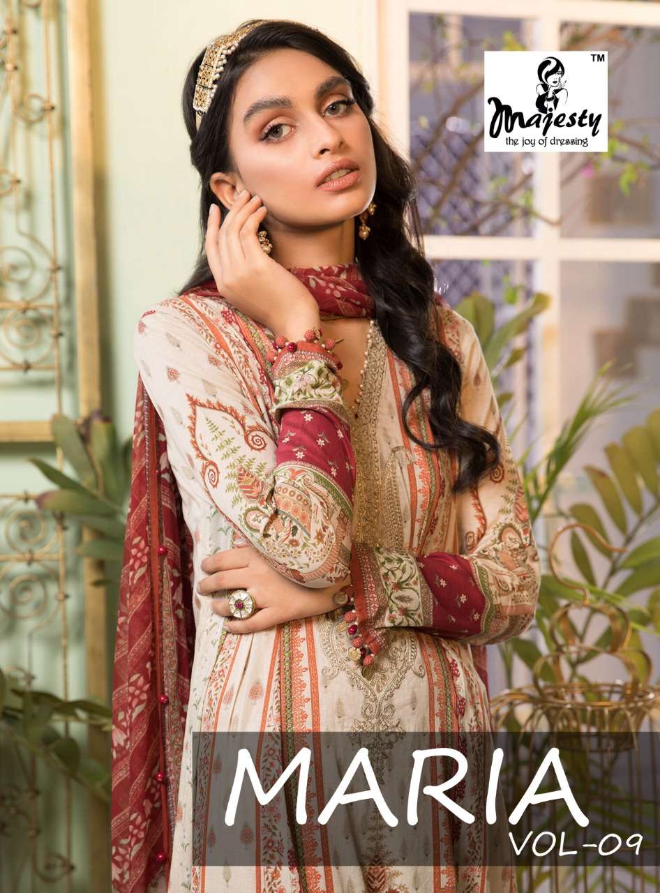Majesty Maria Vol 9 Cotton digital Print With Embroidery Wor...