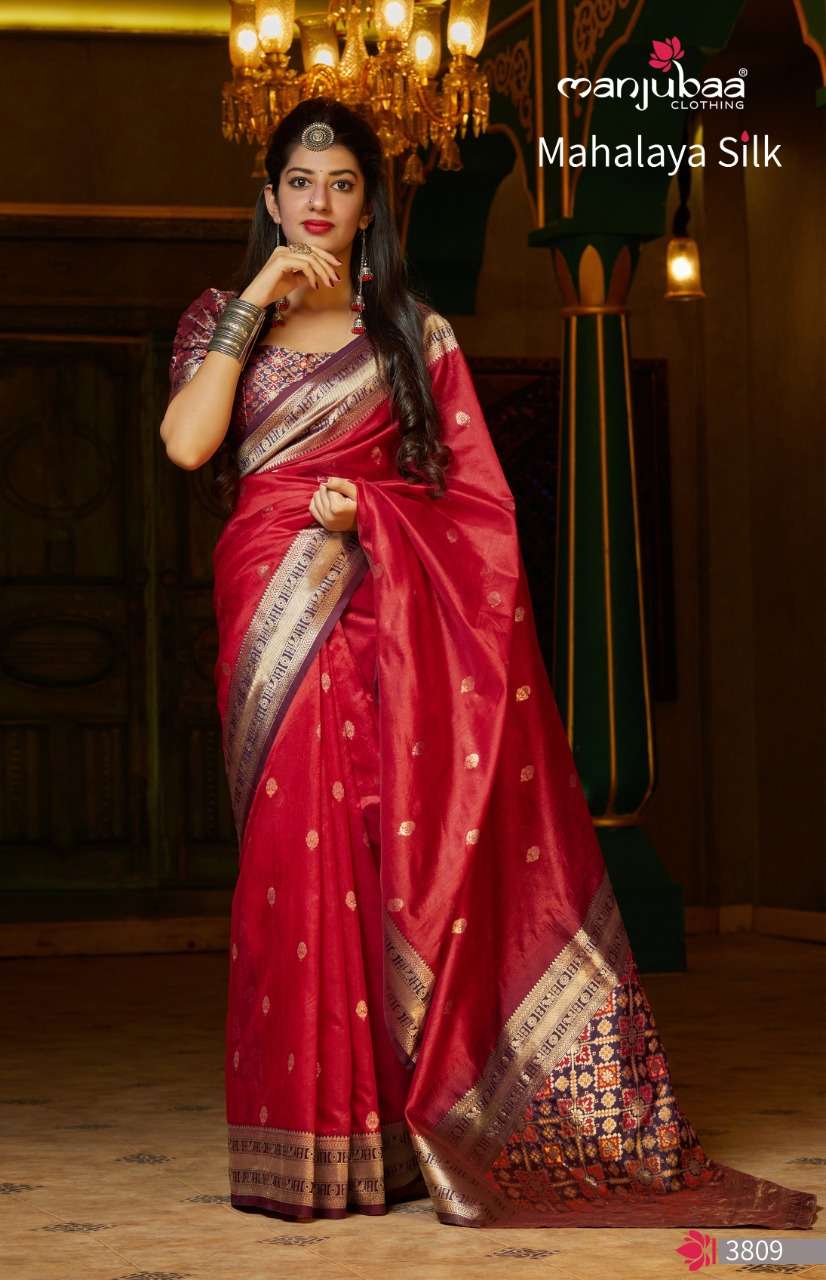 Manjubaa Clothing Mahalaya Silk Designer Soft Silk Sarees Co...