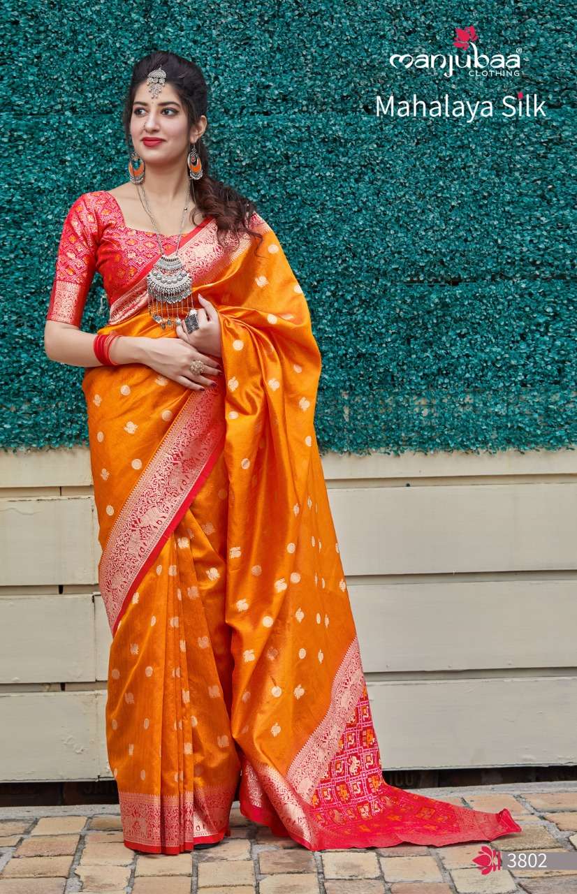 Manjubaa Clothing Mahalaya Silk Designer Soft Silk Sarees Co...