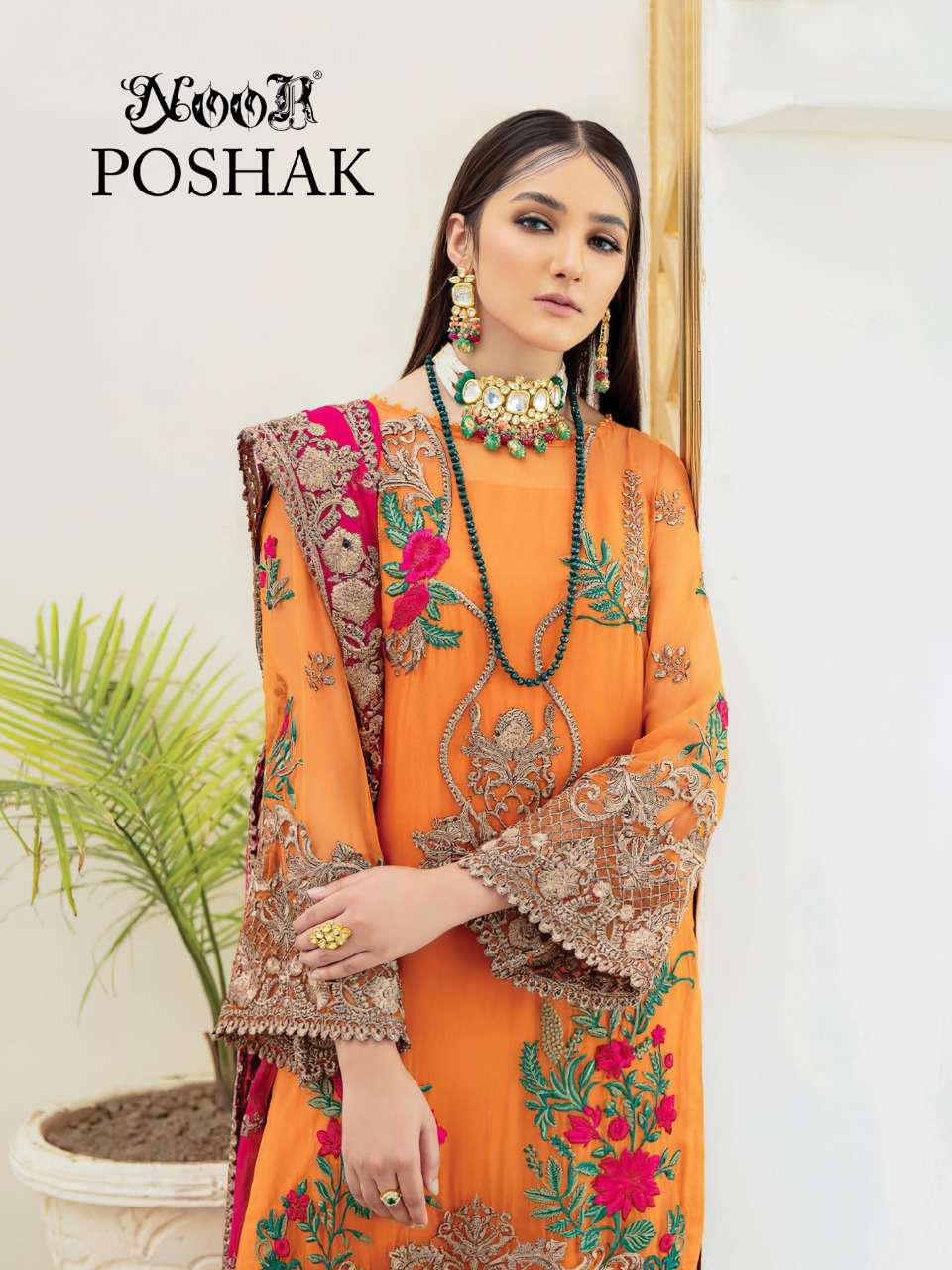 Noor Textiles Poshak Georgette With Embroidery Work pakistan...