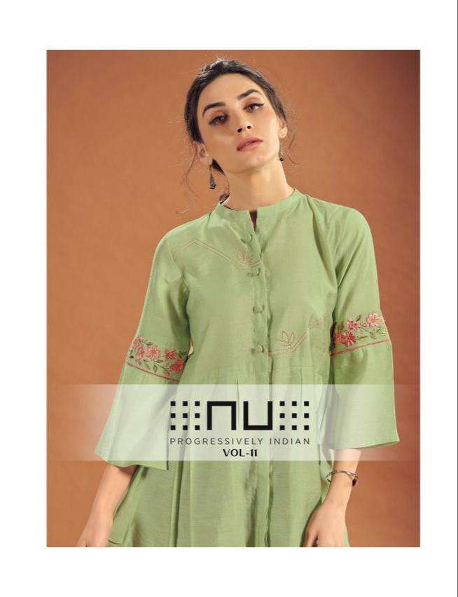NU Vol 11 visocse Silk With Embroidery Work Short Western To...