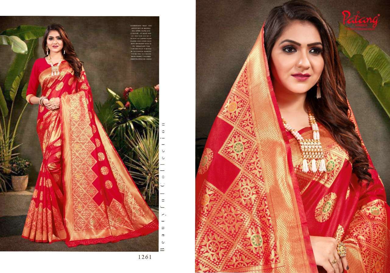 Patang Shraddha Silk Party Wear RED Sarees Collection 01