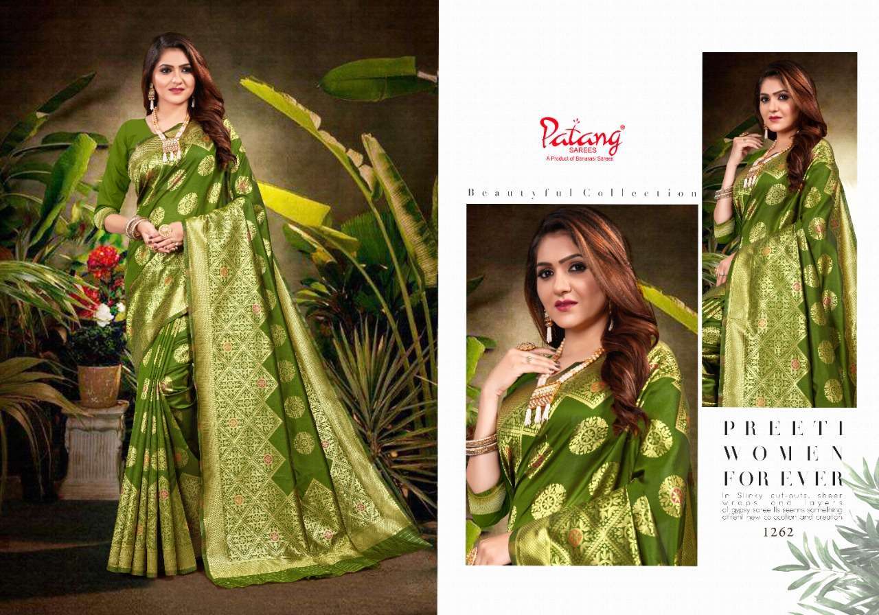 Patang Shraddha Silk Party Wear Sarees GREEN Collection 08