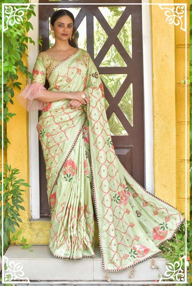 Pbc1107 SILK WITH SEQUINS WORK SAREE COLLECTION AT WHOLESALE...