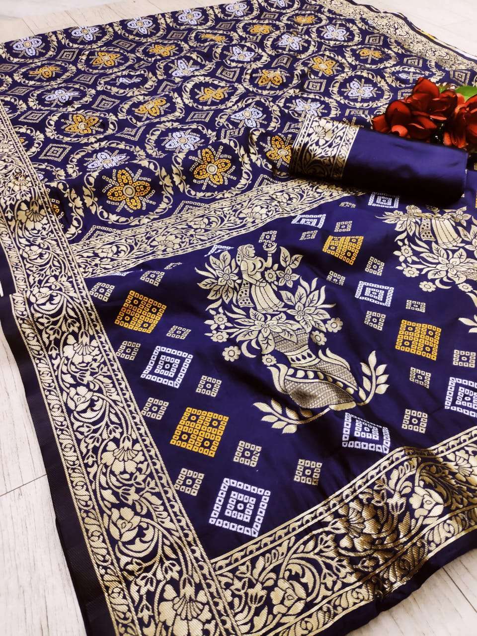 Pure Bandhani Silk Designer Sarees Collection 01