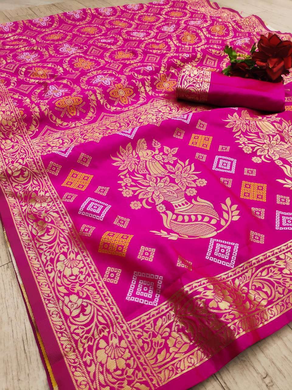 Pure Bandhani Silk Designer Sarees Collection 03