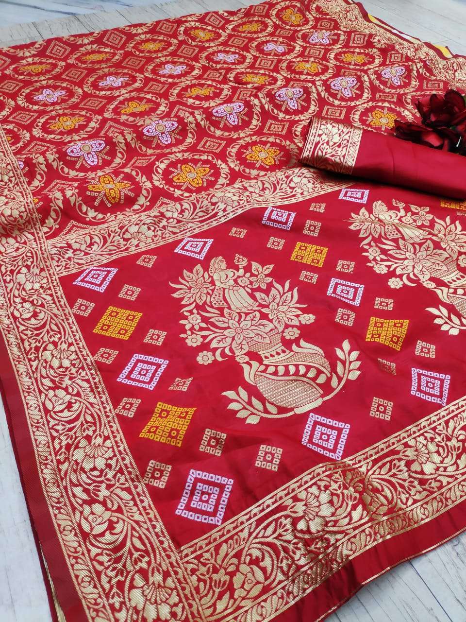 Pure Bandhani Silk Designer Sarees Collection 04