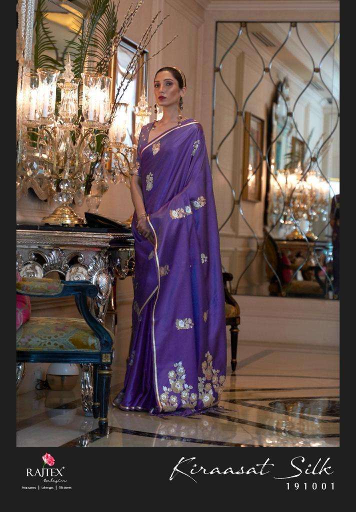 Rajtex Kiraasat Silk Satin Weaving Silk Sarees Collection 01