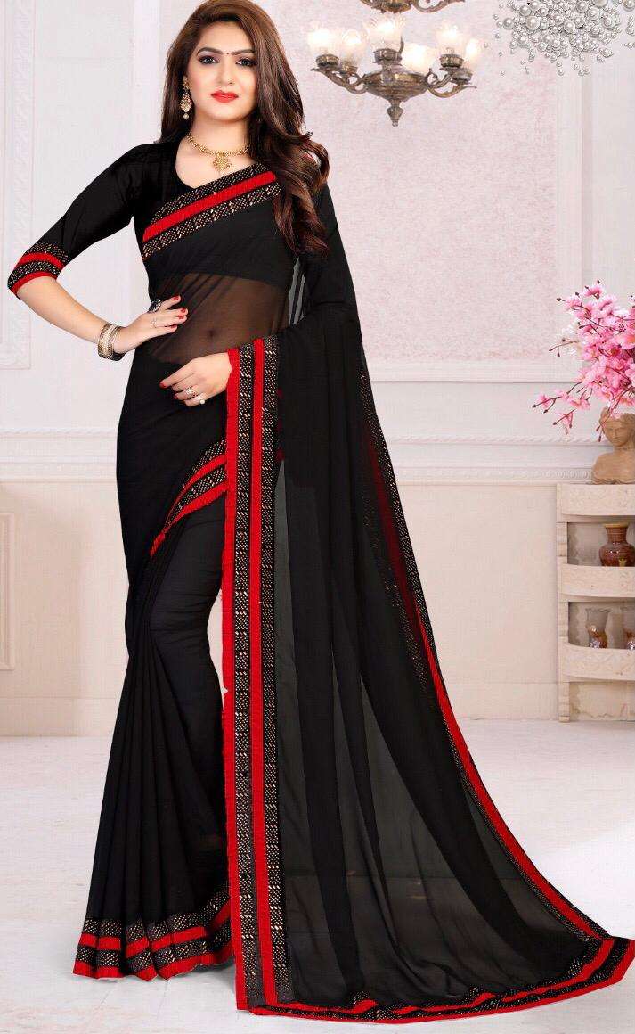 RED-BLACK EDITION party wear saree collection 01