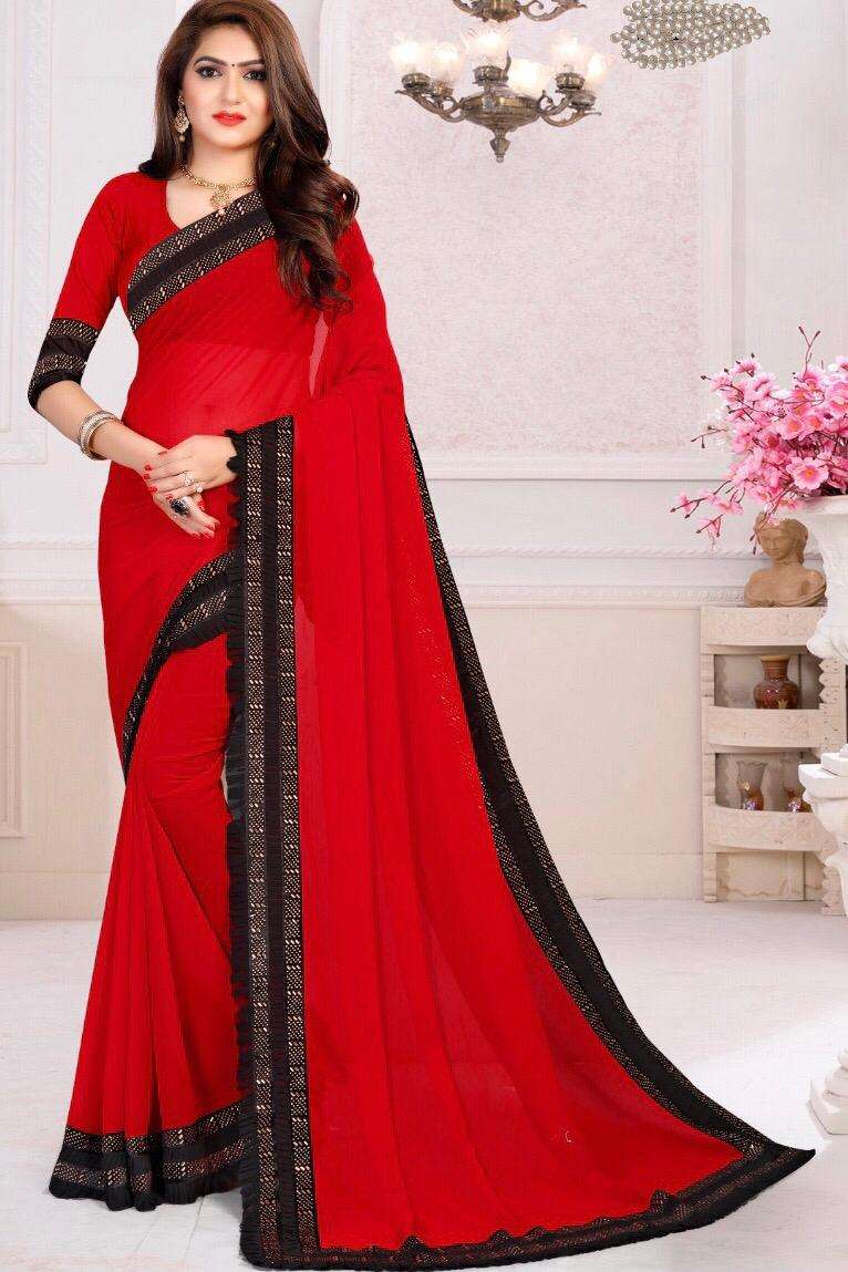 RED-BLACK EDITION party wear saree collection
